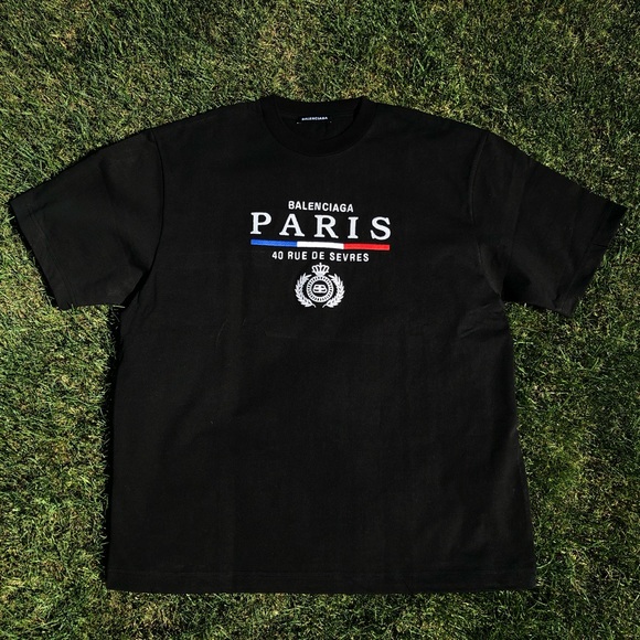 balenciaga paris flag tee